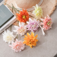 MW07317 Tige de fleur de dahlia artificielle en soie de 28-29 cm pour bouquet de mariage DIY, décoration de fête à domicile