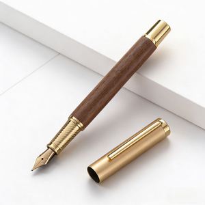 Stylos plume en bois de luxe de haute qualité avec logo personnalisé, cadeau pour homme, stylo plume de calligraphie, diamètre d'écriture 0,7 mm, cadeau - Product Image 3