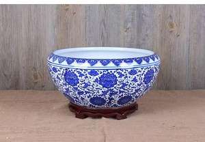 Jiadu Céramique Moderne Haute Température Cuit Bleu Blanc Porcelaine Poisson pour Bassin Pots de Fleurs Décoratifs Plantes d'Intérieur Maison - Product Image 5