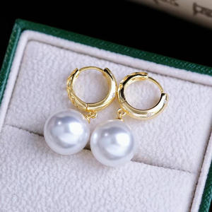 Base de Plata S925 para Accesorios de Perlas DIY, Soporte Vacío para Pendientes con Cuentas Redondas de 9-13mm, Pendientes Colgantes Modernos 22249 - Product Image 4