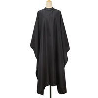 Col en silicone Cape de coupe de cheveux Pro Salon de coiffure tissu robe barbier couleur noire