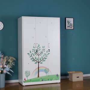 Vente en gros de vêtements populaires pour filles comme armoire de chambre à coucher avec miroir armoire en acier à 3 portes en métal lemari pakaian - Product Image 3