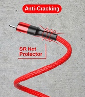 Kabel Data USB Pengisian Cepat Kepang untuk Ponsel iPhone Standar USB C Nylon 2.0usb, untuk iPhone 10-50pcs dalam Kantong Opp Foil