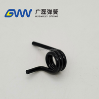 Ressort de torsion industriel en spirale à bras courbé sur mesure, fil de 2,5 mm, diamètre extérieur de 13 mm, 2 tours, enroulement à gauche, usine de Shanghai, usage polyvalent