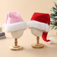 Gorros de Santa Claus de Peluche Multicolores con Pompón de Pelo, Gorro de Navidad para Adultos, Disfraz de Fiesta de Navidad, Decoración, Regalo