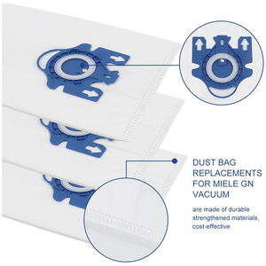 Sacs de rechange 3D Airclean GN compatibles avec l'<span class=keywords><strong>aspirateur</strong></span> <span class=keywords><strong>Miele</strong></span> Classic C1, Complete C1, Complete <span class=keywords><strong>C2</strong></span>, S227Series Lot de 6 - Product Image 2