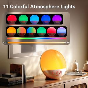 New Mold Rechargeable Digital <b>Radio</b> Alarm <b>Clock</b> Desk <b>Clock</b> Color-Changing LUMINOVA Wake-Up Light Sunrise Gift for Kids - Product Image 3