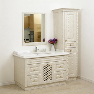 Set <span class=keywords><strong>Mobile</strong></span> <span class=keywords><strong>Bagno</strong></span> Stile Country Americano con Specchio, Armadietto Contenitore <span class=keywords><strong>Bagno</strong></span> in MDF - Product Image 3