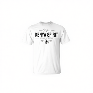 Camiseta Kenya Spirit Safari, Blanca, de Algodón, Cuello Redondo, Unisex, Manga Corta, Diseño de Elefante, Aventura Africana - Product Image 2