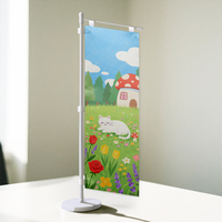 Drapeau de table personnalisé avec impression de dessins animés miniatures et anime, sur petite base de présentation