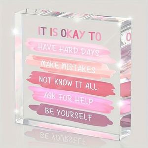 square <b>Acrylic</b> <b>Mirror</b> Word Ornaments Stand Ins Wind Decoration Transparent Graduation Season Nativity Scene - Product Image 2