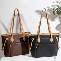 Sac fourre-tout tendance pour femme, grande capacité, usage quotidien, en cuir PU, avec sangle contrastée, fermeture éclair avant et poche zippée