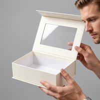 Factory Price MOQ 1000 Folding Carton Drawer Box Clear Window Pull Gift Box Transparent Lid Big Size Birthday Gift Paper