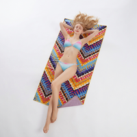 Wholesale Summer Personalized Sublimation Printed Quick Dry Oversized Microfiber Sand Free Custom Logo Beach Towels