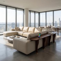 Sofá Seccional Moderno en Forma de L ZJ-CMS-01S con Estante de Nogal de Lujo, Carga Inalámbrica y Espuma Viscoelástica para Penthouse