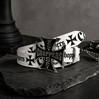 Ceinture unisexe polyvalente imprimée en 3D, style punk Y2K, avec boucle en alliage, inspirée des subcultures WCC de l'Occident américain et européen