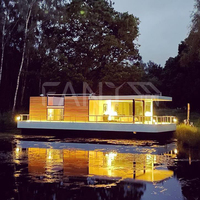 Restaurant flottant de luxe, maison flottante en HDPE, cabine de bateau ponton d'occasion, électrique