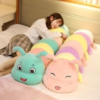 Boneka Ulat Lucu Lisa, Bantal Peluk, Hewan Boneka Isi Polyester untuk Tempat Tidur Anak Perempuan