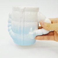 Tasse en céramique 400ML avec poignée de bras doudoune tasse de petit déjeuner en porcelaine pour café thé lait bière-tasse à eau durable
