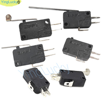 ZIPPY Micro interrupteur 3 broches bornes 4.8mm bouton de manette d'arcade 1 an pour poussoir à pièces alimenté par batterie pièce de langue anglaise