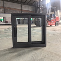 Ventanas Corredizas Modernas de Aluminio con Doble Vidrio Templado, Apertura Horizontal, Resistentes al Viento, para Sala de Estar