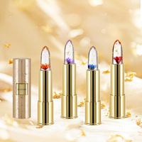 Vente en gros fournisseur doré tube de baume à lèvres slim gelée de fleur rouge à lèvres base de baume à lèvres changeant de couleur