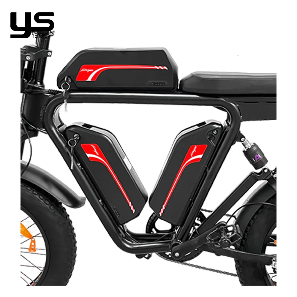 Vélo électrique 52V Yo-lin Ebike 70Ah Triple batterie frein à huile à Suspension complète longue portée 2000W double moteur gros pneu vélo électrique