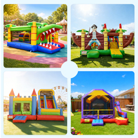 Structure gonflable combinée pour enfants, château gonflable crocodile pour l'extérieur
