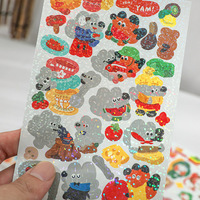 Autocollants licorne imperméables personnalisés pour enfants feuille d'autocollant de dessin animé autocollant de Noël pour enfants filles