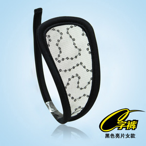Baiyi Baiqu <b>G</b>-<b>String</b> <b>Panties</b> Transparent Mesh Sequined Trim Breathable Low-Rise Women's Underwear - Product Image 2