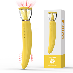 LOTUSIF Banana Vibrador femenino inalámbrico Punto G Overstriking Lamiendo Lengua Succión Estimulación del pezón Máquina de succión de senos - Product Image 5