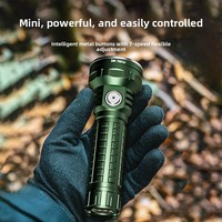 Senter LED Isi Ulang M6PRO Super Terang 8+1 LED 2500LM Lampu Sorot dengan Baterai 21700 untuk Berkemah di Luar Ruangan.