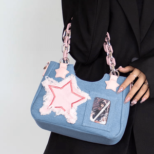 Sacs à main à bandoulière personnalisés de haute qualité pour femmes sac à bandoulière en jean - Product Image 4