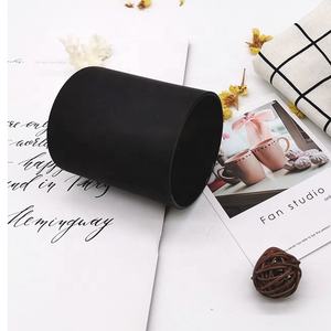 A07M Pots à bougies <span class=keywords><strong>en</strong></span> verre noir de luxe pour la fabrication de bougies parfumées de vacances et de Noël Porte-piliers et lanternes élégants - Product Image 5