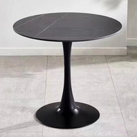 Table à manger ronde en marbre brillant de style nordique, taille personnalisée, pour la maison, le restaurant, l'hôtel, le café, le bureau