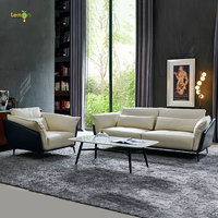 Canapé modulaire en cuir confortable pour le salon, style ancien, moderne, doux