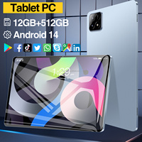 Tablet PC Pad6s en Oferta, Pantalla HD de 10.1 Pulgadas, 12GB+512GB, Cámara de 16MP+32MP, Android 14, Wi-Fi, GPS, Tablet para Juegos y Aprendizaje