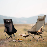 Vidalido Outdoor Camping Chaise Bailey pliante à dossier haut Chaise de lune portable
