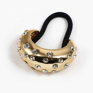 Fashionable Simple Stone Metal Rubber Band Pony <strong>Cuffs</strong> Stylish <strong>Hair</strong> Ties <strong>Hair</strong> Accessories for Girls American <strong>Hair</strong> Decoration - Product Image 1