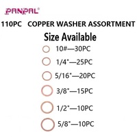 110PCS Copper Washer Assortment, Sealing Copper Washers for Pipeline Hydraulic Use, Wholesale Custom Packaging Available