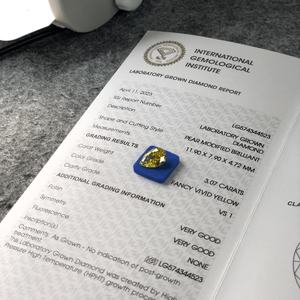 ファンシービビッドイエローカラーCVD HPHT VS VVSラボグロウンダイヤモンドIGI認定イエローカラーファンシーシェイプラボダイヤモンド - Product Image 5