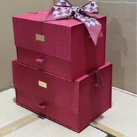 Boîte cadeau carrée double couche Evergreenwrap, vide, pour mariage ou fêtes, écologique et biodégradable