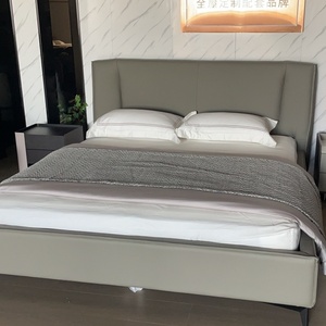 Vente en gros d'ensemble de meubles de chambre à coucher pour hôtel Double King Size en cuir Lits rembourrés de luxe - Product Image 5