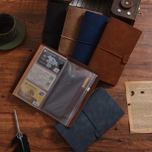 Carnet de notes A6 en cuir vintage fait main avec couverture en PU et spirale rechargeable, journal de voyage pour les voyages - Product Image 1