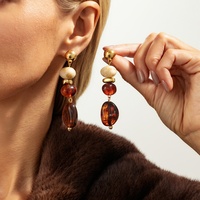 Boucles d'oreilles pendantes tendance multicolores en résine irrégulière pour femmes, breloques, accessoires de mode, bijoux cadeau