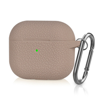 Étui en cuir de silicone motif litchi de luxe pour iPhone et AirPods 3 étui accessoire pour écouteurs sans fil souple