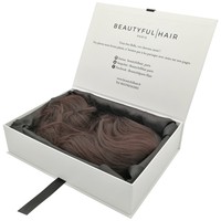 Boîtes d'emballage personnalisées pour extensions de cheveux, boîte d'emballage pour perruques de cheveux humains avec doublure en satin