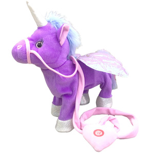 Le commerce extérieur a frappé Instagram licorne corde ange cheval poupée marchant et chantant électrique en peluche jouet cadeau pour enfants - Product Image 5