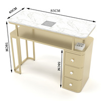 Ensemble table et chaise de manucure moderne minimaliste en métal élargi 45, avec rangement, mobilier de salon de luxe multifonctionnel