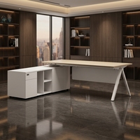 Bureau de direction moderne et luxueux pour patron ou manager, avec fonction extensible et panneau en bois